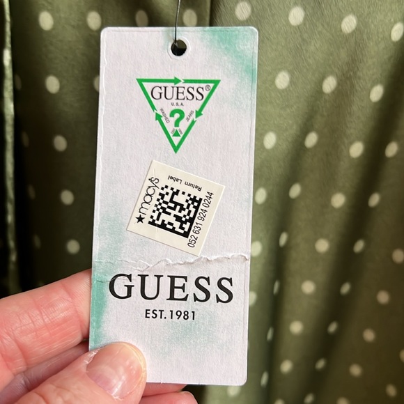 GUESS Adriana Wrap Skirt Size M Fluid Pleated A-line Fit Polka Dots & Ruffle - Picture 6 of 11